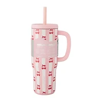 Hydragear Pink Bows 30oz. Handled Tumbler