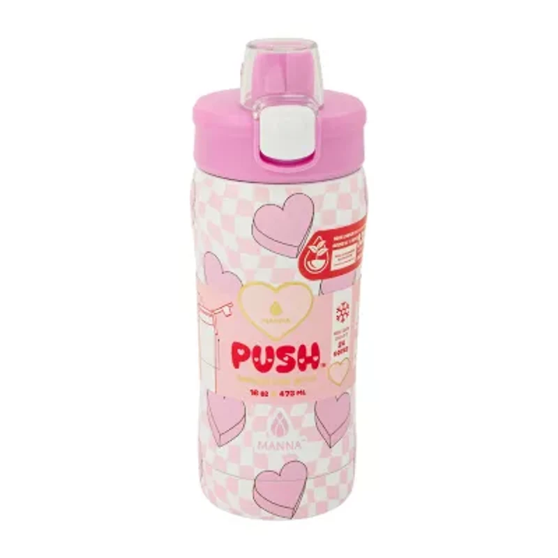 Hydragear Checkered Hearts 16oz. Push Water Bottle