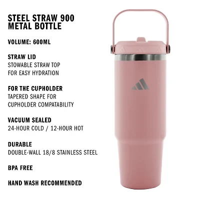 adidas Steel Straw 900 Metal Pink Water Bottle