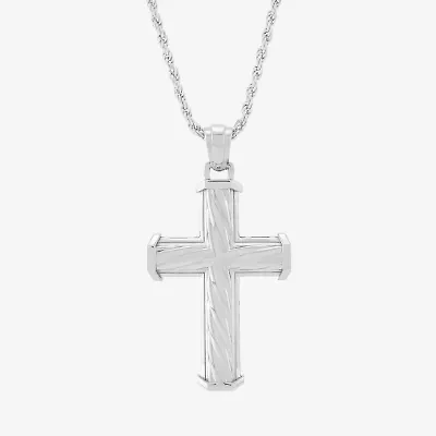 Cross Womens Sterling Silver Cross 20 Inch Pendant Necklace