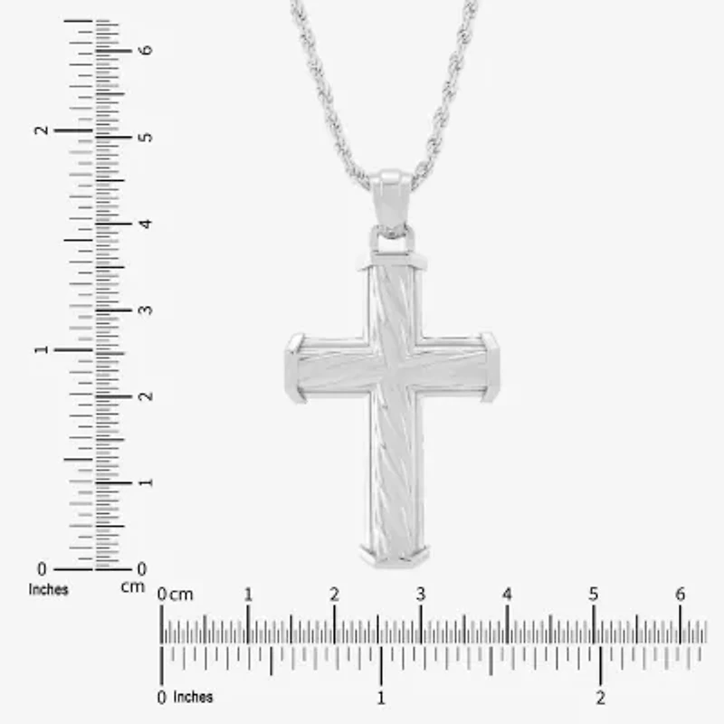 Cross Womens Sterling Silver Cross 20 Inch Pendant Necklace