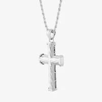 Cross Womens Sterling Silver Cross 20 Inch Pendant Necklace