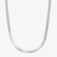 Made In Italy Womens Sterling Silver 18 Inch Herringbone Chain Necklace