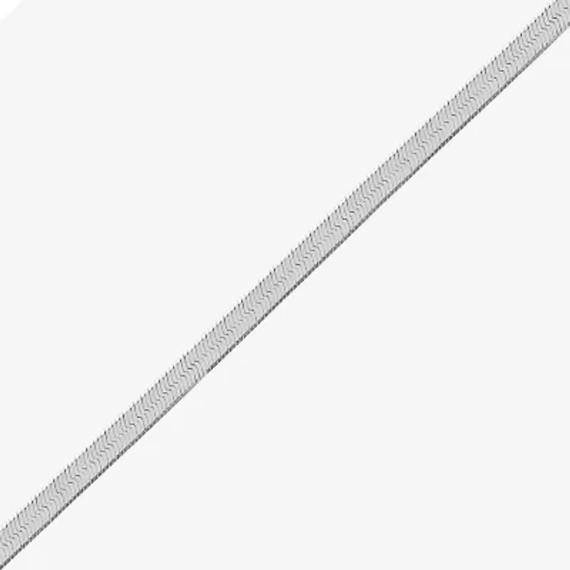 Made In Italy Womens Sterling Silver 18 Inch Herringbone Chain Necklace