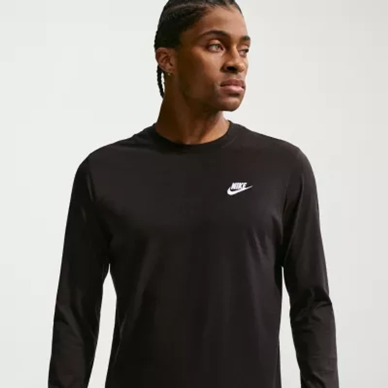 Nike Club Mens Crew Neck Long Sleeve Quick Dry Active Big and Tall T-Shirt