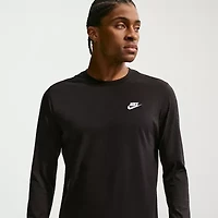 Nike Club Mens Crew Neck Long Sleeve Quick Dry Active Big and Tall T-Shirt