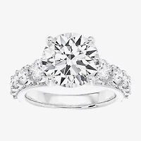 (F / Vs2) Womens 4 CT. T.W. Lab Grown White Diamond 14K Gold Round Side Stone Engagement Ring