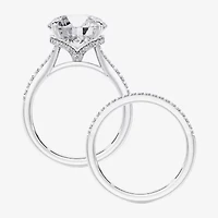 Signature By Modern Bride (F / Vs2) Womens 5 1/2 CT. T.W. Lab Grown White Diamond 10K Gold Round Side Stone Bridal Set