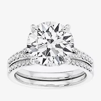 Signature By Modern Bride (F / Vs2) Womens 5 1/2 CT. T.W. Lab Grown White Diamond 10K Gold Round Side Stone Bridal Set