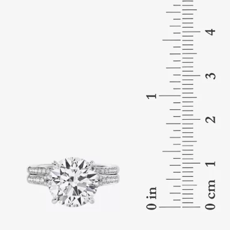 Signature By Modern Bride (F / Vs2) Womens 5 1/2 CT. T.W. Lab Grown White Diamond 10K Gold Round Side Stone Bridal Set