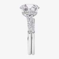 Signature By Modern Bride (F / Vs2) Womens 5 1/2 CT. T.W. Lab Grown White Diamond 10K Gold Round Side Stone Bridal Set