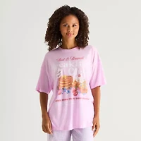 Arizona Body Womens Round Neck Short Sleeve Juniors Pajama Top