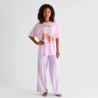 Arizona Body Womens Round Neck Short Sleeve Juniors Pajama Top