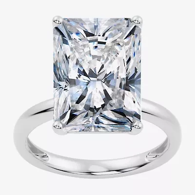 (F/Vs2) Womens 10 Ct. Lab Grown White Diamond 14K Gold Rectangular Solitaire Engagement Ring
