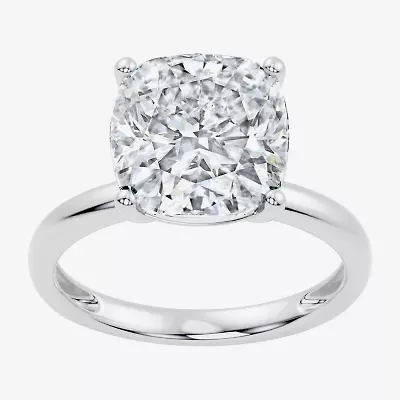 F / Vs2) Womens 5 CT. T.W. Lab Grown White Diamond 14K Gold Cushion Engagement Ring