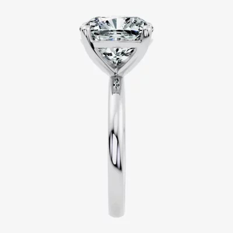 F / Vs2) Womens 5 CT. T.W. Lab Grown White Diamond 14K Gold Cushion Engagement Ring