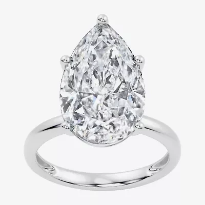 F / Vs2) Womens Ct. Lab Grown White Diamond 14K Gold Pear Engagement Ring