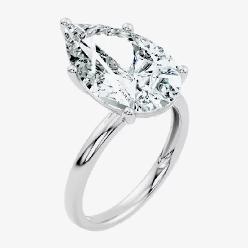 F / Vs2) Womens Ct. Lab Grown White Diamond 14K Gold Pear Engagement Ring