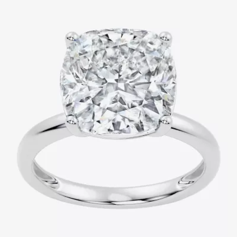 (F / Vs2) Womens 10 Ct. Lab Grown White Diamond 14K Gold Cushion Engagement Ring