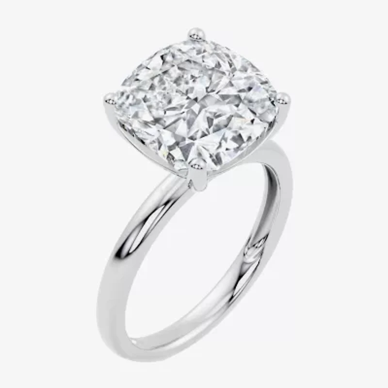 (F / Vs2) Womens 10 Ct. Lab Grown White Diamond 14K Gold Cushion Engagement Ring