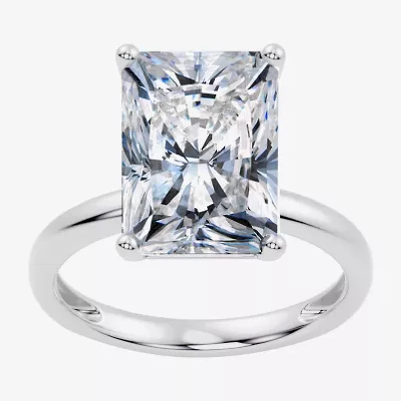 F / Vs2) Womens Ct. Lab Grown White Diamond 14K Gold Rectangular Engagement Ring
