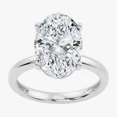 F/Vs2) Womens Ct. Lab Grown White Diamond 14K Gold Oval Solitaire Engagement Ring