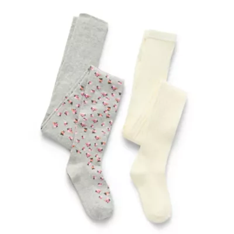 Thereabouts Little & Big Kid Girls 2-pc. Floral Tights