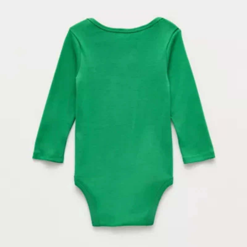 Okie Dokie Baby Boys Crew Neck Long Sleeve Rib Bodysuit
