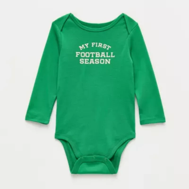 Okie Dokie Baby Boys Crew Neck Long Sleeve Rib Bodysuit