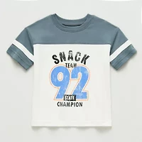 Okie Dokie Toddler & Little Boys Round Neck Short Sleeve Relaxed Fit Graphic T-Shirt