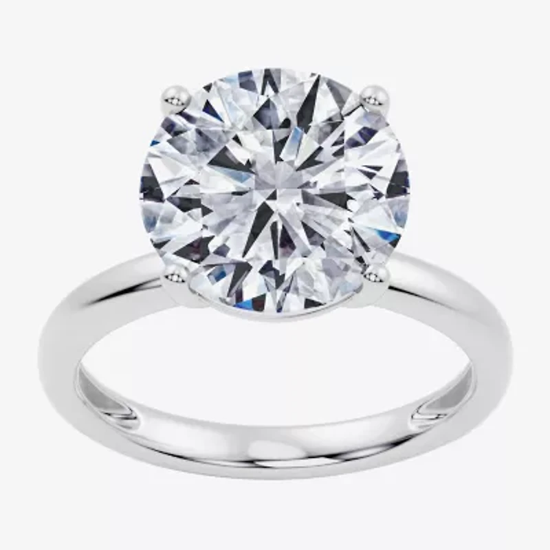 F / Vs2) Womens Ct. Lab Grown White Diamond 14K Gold Round Solitaire Engagement Ring