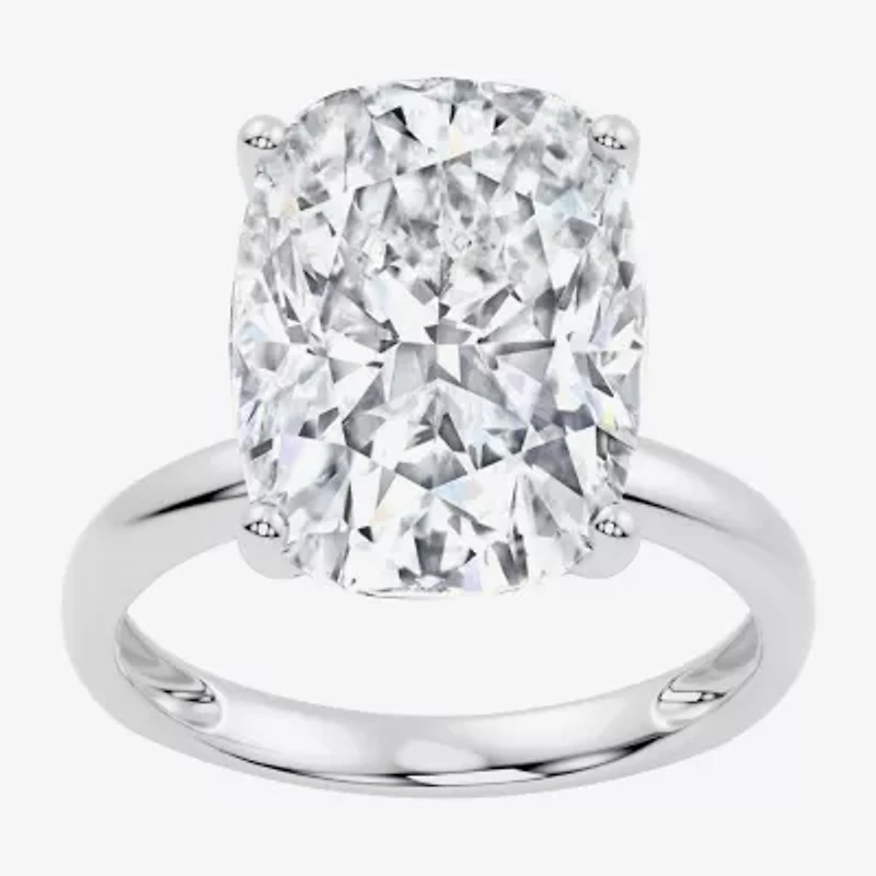 F / Vs2) Womens Ct. Lab Grown White Diamond 14K Gold Cushion Engagement Ring