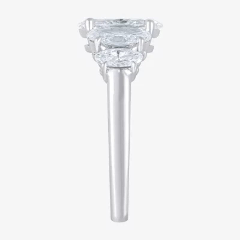 (F / Vs2) Womens 2 CT. T.W. Lab Grown White Diamond 10K Gold Oval 5-Stone Engagement Ring