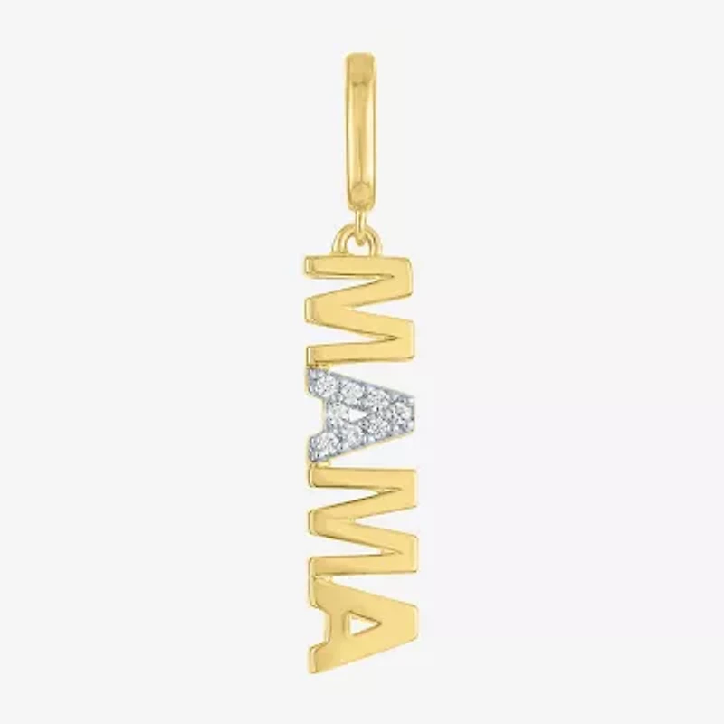 Charmed by Diamond Addiction Mama (G-H / Si2- I1) Womens Accent Lab Grown White 14K Gold Over Silver Pendant