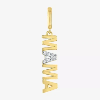 Charmed by Diamond Addiction Mama (G-H / Si2- I1) Womens Accent Lab Grown White 14K Gold Over Silver Pendant