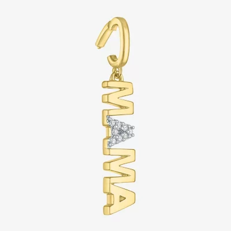 Charmed by Diamond Addiction Mama (G-H / Si2- I1) Womens Accent Lab Grown White 14K Gold Over Silver Pendant