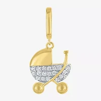 Charmed by Diamond Addiction Stroller (G-H / Si2- I1) Womens 1/10 CT. T.W. Lab Grown White 14K Gold Over Silver Pendant