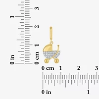 Charmed by Diamond Addiction Stroller (G-H / Si2- I1) Womens 1/10 CT. T.W. Lab Grown White 14K Gold Over Silver Pendant