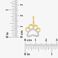 Charmed by Diamond Addiction Paw Print (G-H / Si2- I1) Womens 1/10 CT. T.W. Lab Grown White 14K Gold Over Silver Pendant