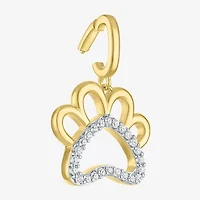 Charmed by Diamond Addiction Paw Print (G-H / Si2- I1) Womens 1/10 CT. T.W. Lab Grown White 14K Gold Over Silver Pendant