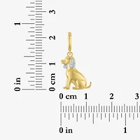 Charmed by Diamond Addiction Dog (G-H / Si2- I1) Womens Accent Lab Grown White 14K Gold Over Silver Pendant
