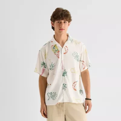 Arizona Mens Short Sleeve Regular Fit Button-Down Shirt
