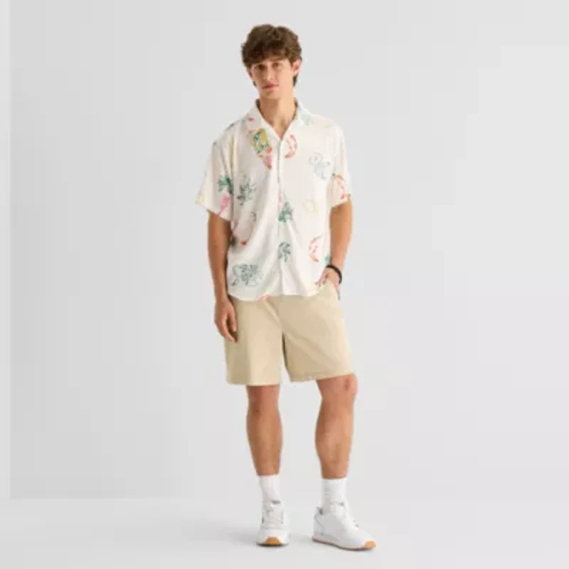 Arizona Mens Short Sleeve Regular Fit Button-Down Shirt