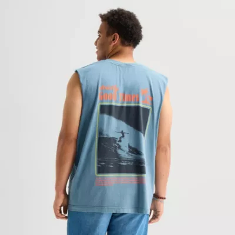 Arizona Mens Crew Neck Sleeveless Big and Tall Muscle T-Shirt
