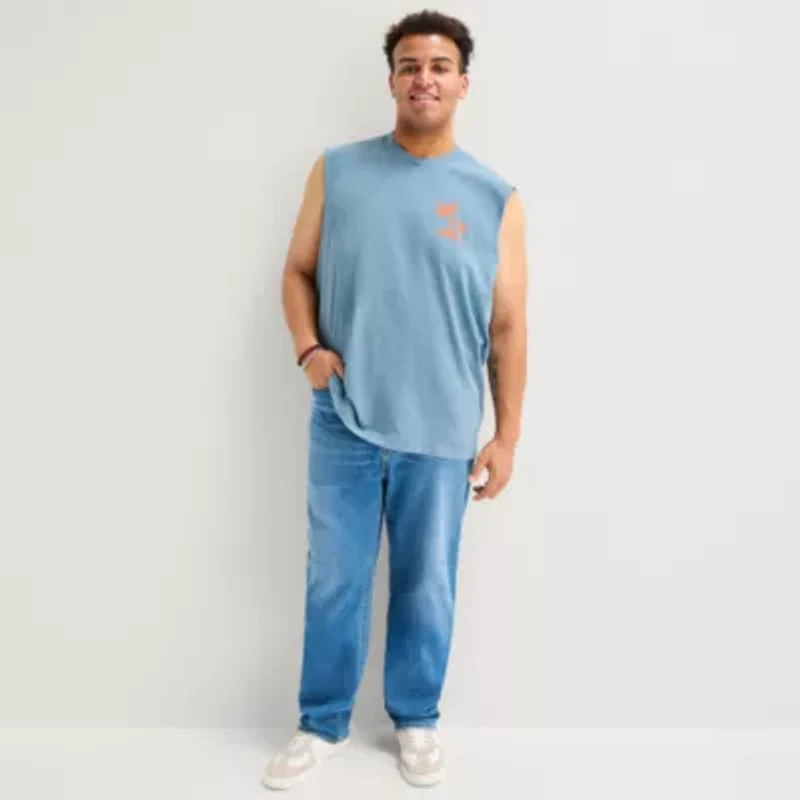 Arizona Mens Crew Neck Sleeveless Big and Tall Muscle T-Shirt