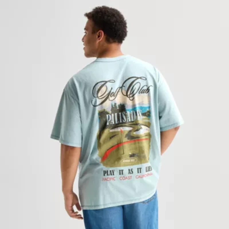 Arizona Mens Crew Neck Short Sleeve Boxy Fit Big and Tall Graphic T-Shirt