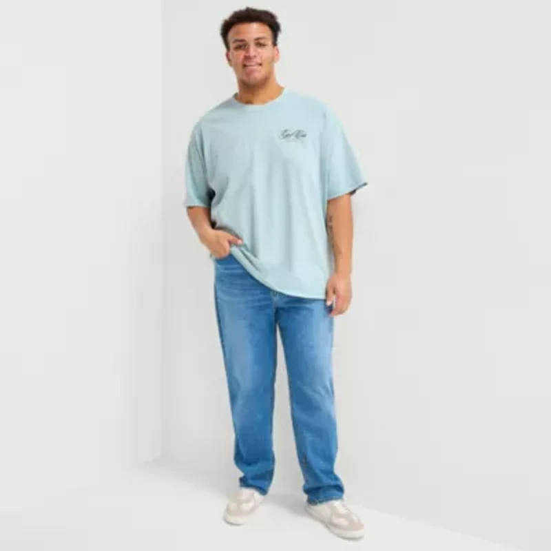 Arizona Mens Crew Neck Short Sleeve Boxy Fit Big and Tall Graphic T-Shirt