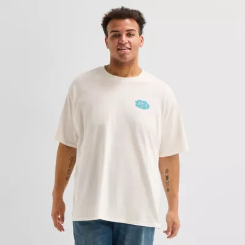 Arizona Mens Crew Neck Short Sleeve Boxy Fit Big and Tall Graphic T-Shirt