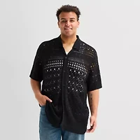 Arizona Big and Tall Mens Crew Neck Short Sleeve Polo Sweater