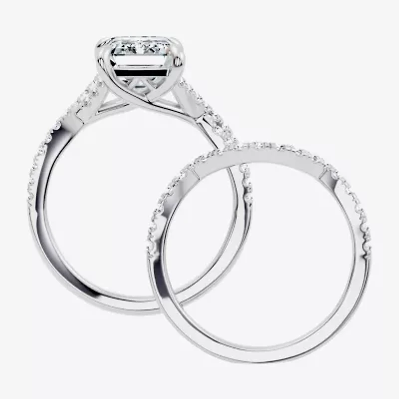 Signature By Modern Bride (F-G / Vs2-Si1) Womens 3 1/2 CT. T.W Lab Grown White Diamond 10K Gold Side Stone Bridal Set